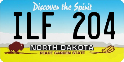 ND license plate ILF204