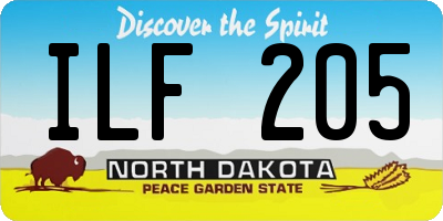 ND license plate ILF205