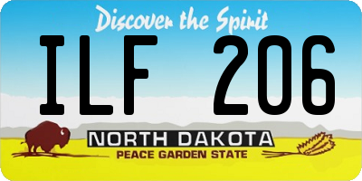 ND license plate ILF206
