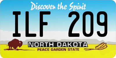 ND license plate ILF209