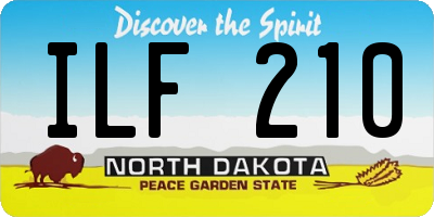 ND license plate ILF210