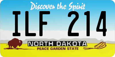 ND license plate ILF214