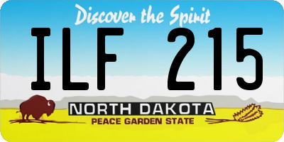 ND license plate ILF215