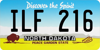 ND license plate ILF216