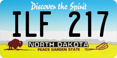 ND license plate ILF217