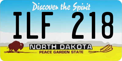 ND license plate ILF218