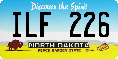 ND license plate ILF226
