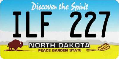 ND license plate ILF227