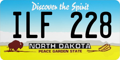 ND license plate ILF228