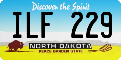 ND license plate ILF229