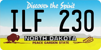 ND license plate ILF230