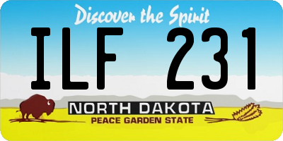 ND license plate ILF231