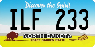 ND license plate ILF233