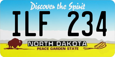 ND license plate ILF234