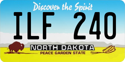 ND license plate ILF240
