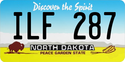 ND license plate ILF287