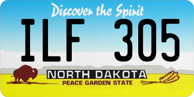 ND license plate ILF305