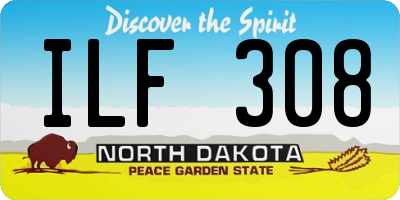 ND license plate ILF308
