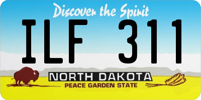 ND license plate ILF311
