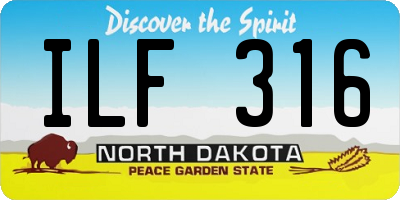 ND license plate ILF316