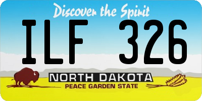 ND license plate ILF326