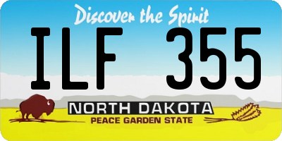 ND license plate ILF355