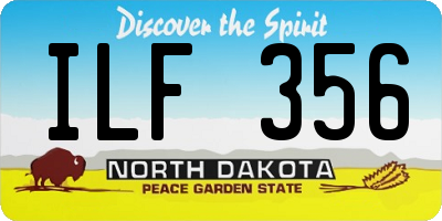 ND license plate ILF356