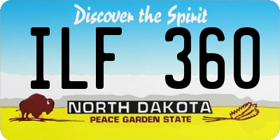 ND license plate ILF360