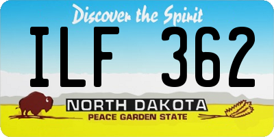 ND license plate ILF362