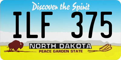 ND license plate ILF375