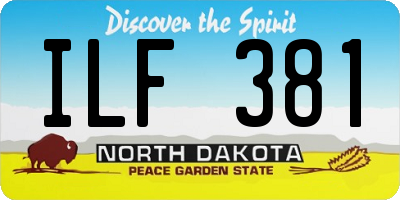 ND license plate ILF381