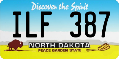 ND license plate ILF387