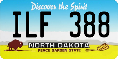 ND license plate ILF388