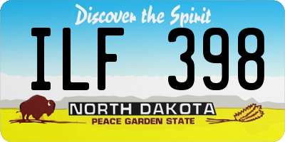 ND license plate ILF398
