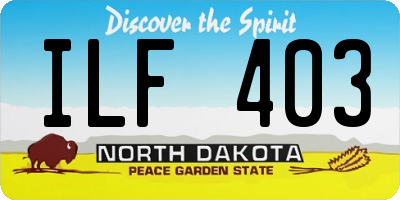 ND license plate ILF403