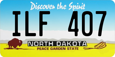 ND license plate ILF407
