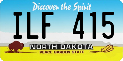 ND license plate ILF415