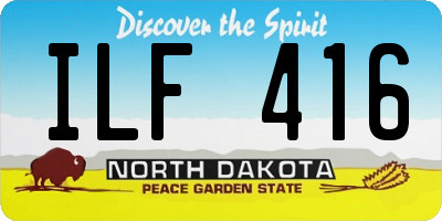 ND license plate ILF416