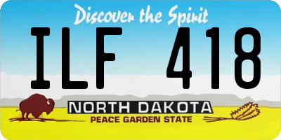 ND license plate ILF418