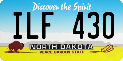 ND license plate ILF430