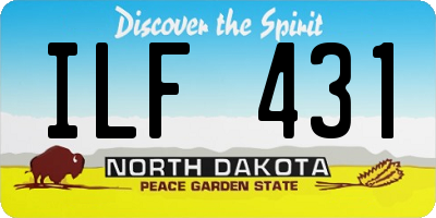 ND license plate ILF431