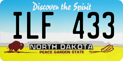 ND license plate ILF433