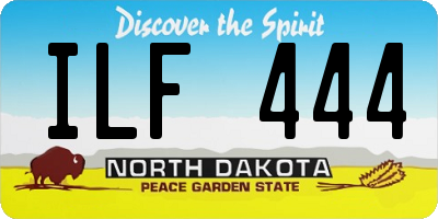 ND license plate ILF444