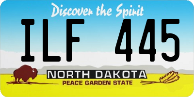 ND license plate ILF445