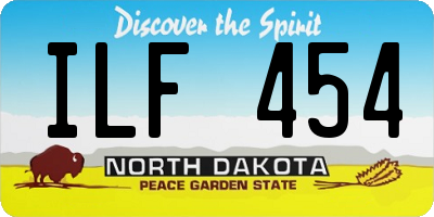 ND license plate ILF454