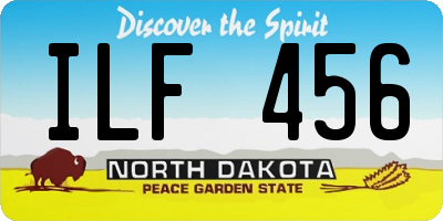 ND license plate ILF456