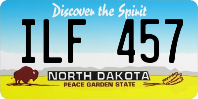 ND license plate ILF457