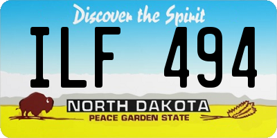 ND license plate ILF494