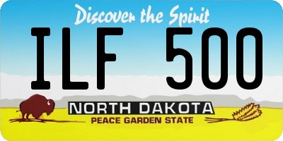 ND license plate ILF500
