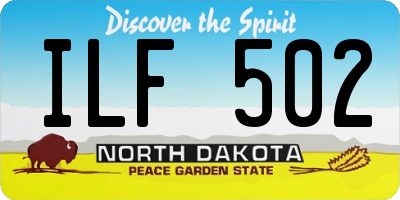 ND license plate ILF502